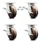 Service Caster 6 Inch Kingpinless High Temp Phenolic Caster Set with Brakes and Swivel Locks SCC-KP30S620-PHRHT-SLB-BSL-4 - alternate 1